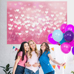 Lofaris Pink Love Light Simple Bokeh Backdrop For Girl Party