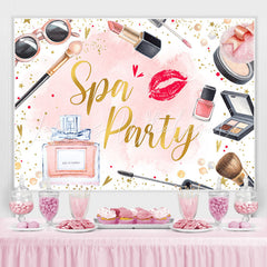 Lofaris Pink Make-Up Themed Spa Party Happy Birthday Backrop