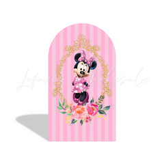 Pink Minnie Birthday Party Background Arch Backdrop Wall Cloth Cover