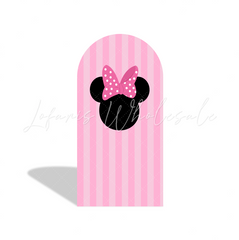 Pink Minnie Birthday Party Background Arch Backdrop Wall Cloth Cover