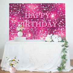 Lofaris Pink Neon Dots Bokeh Sparkle Happy Birthday Backdrop