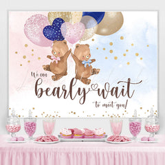 Lofaris Pink and Blue Cute Teddy Bears Baby Shower Backdrop