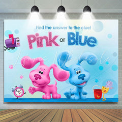 Lofaris Pink Or Blue Glitter Cartoon Dogs Baby Shower Backdrop