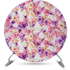 Lofaris Pink Purple Floral Petal Wall Round Wedding Backdrop