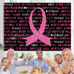 Lofaris Pink Ribbon Inspirational Quotes Cancer Awareness Nurse Backdrop