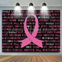 Lofaris Pink Ribbon Inspirational Quotes Cancer Awareness Nurse Backdrop