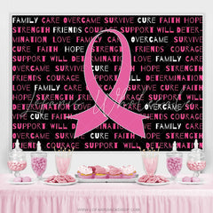 Lofaris Pink Ribbon Inspirational Quotes Cancer Awareness Nurse Backdrop