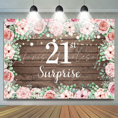 Lofaris Pink rose wood 21st birthday Photoshoot Backdrop