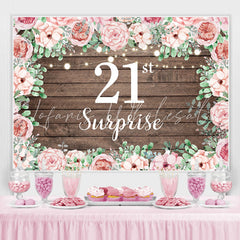 Lofaris Pink rose wood 21st birthday Photoshoot Backdrop