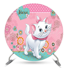 Lofaris Pink Soring And White Marie Cat Circle Backdrop Kit