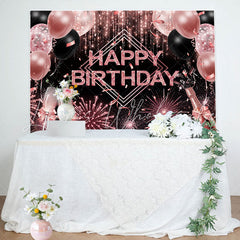 Lofaris Pink Sparkle Balloons Cheers Girls Birthday Backdrop