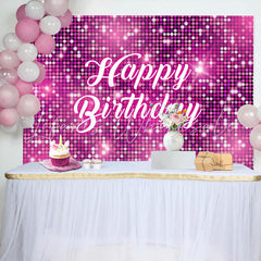 Lofaris Pink Sparkling Sequin Dance Happy Birthday Backdrop