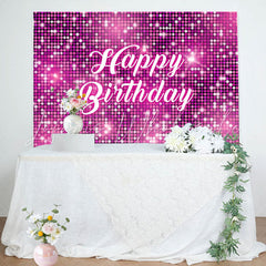 Lofaris Pink Sparkling Sequin Dance Happy Birthday Backdrop