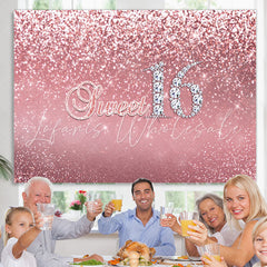 Lofaris Pink Sweet Diamond 16 Happy Birthday Backdrop Girls