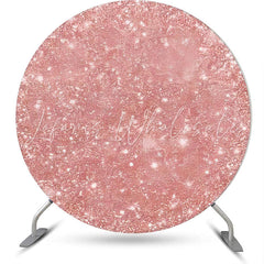 Lofaris Pink Textured Simple Round Birthday Party Backdrop