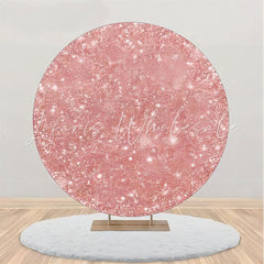 Lofaris Pink Textured Simple Round Birthday Party Backdrop