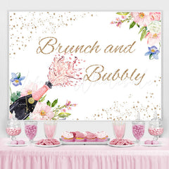 Lofaris Pink Wine Brunch And Bullly Glitter Birthday Backdrop