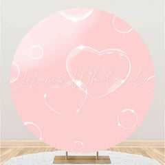 Lofaris Pink With Love Round Birthday Party Decoration Backdrop