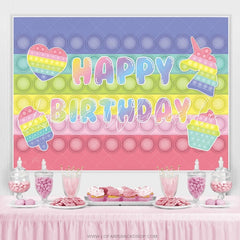 Lofaris Pop Fidget Toy Macaron Pastel Happy Birthday Backdrop