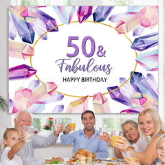 Lofaris Pretty Crystal 50 And Fabulous Happy Birthday Backdrop