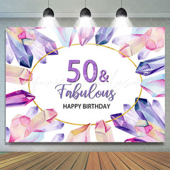 Lofaris Pretty Crystal 50 And Fabulous Happy Birthday Backdrop