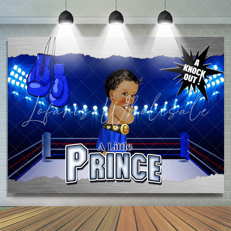 Lofaris Prince Knock Out Blue Prize Ring Baby Shower Backdrop