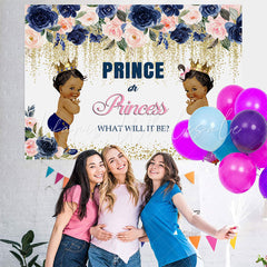 Lofaris Prince or Princess Bokeh Floral Baby Shower Backdrop