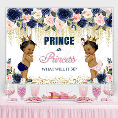 Lofaris Prince or Princess Bokeh Floral Baby Shower Backdrop