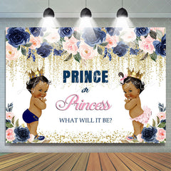 Lofaris Prince or Princess Bokeh Floral Baby Shower Backdrop