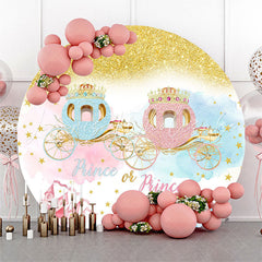 Lofaris Prince Princess Carriage Round Baby Shower Backdrop