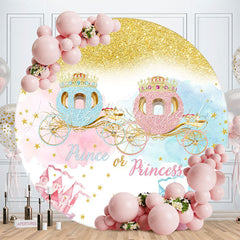 Lofaris Prince Princess Carriage Round Baby Shower Backdrop