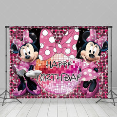 Princess Pink Mouse Backdrop For Girls Birthday Party