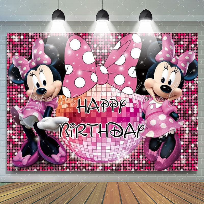 Princess Pink Mouse Backdrop For Girls Birthday Party