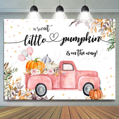 Lofaris Pumpkin On The Way Leaves Floral Baby Shower Backdrop