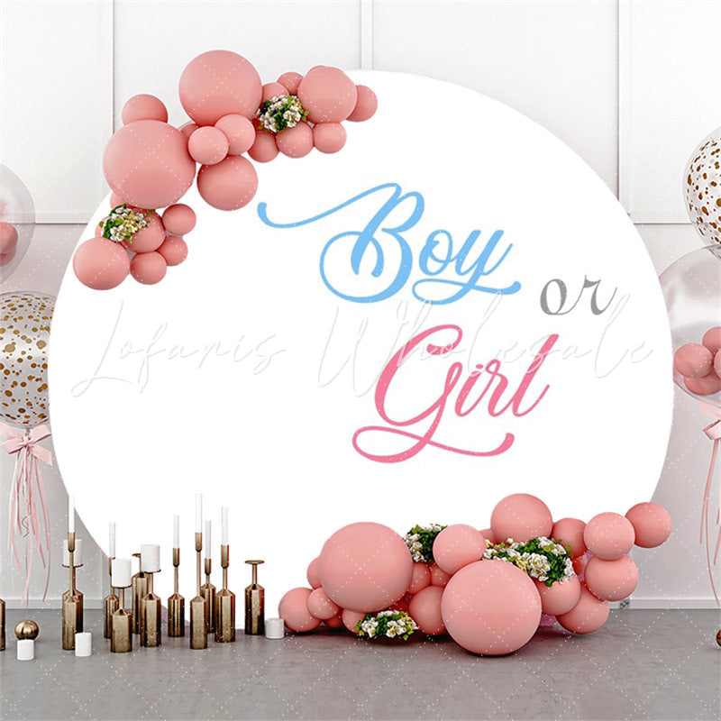 Lofaris Pure White Boy Or Girl Circle Gender Reveal Backdrop