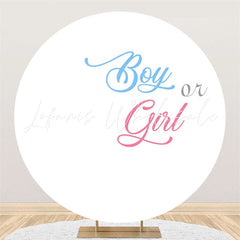 Lofaris Pure White Boy Or Girl Circle Gender Reveal Backdrop