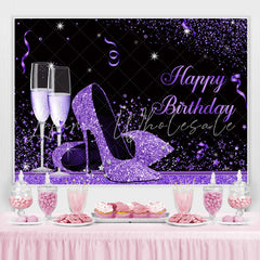 Lofaris Purple And Black Glitter High-Heel With Goblet Backdrop