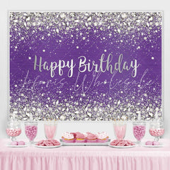 Lofaris Purple and Shinning Bokeh Dots Happy Birthday Backdrop