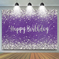 Lofaris Purple and Shinning Bokeh Dots Happy Birthday Backdrop