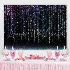 Lofaris Purple Blue Bokeh Glitter Black Birthday Party Backdrop