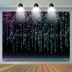 Lofaris Purple Blue Bokeh Glitter Black Birthday Party Backdrop