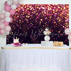 Lofaris Purple Glitter Bokeh Backdrop for Birthday Party