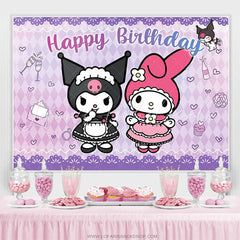 Lofaris Purple Lace Dessert Cute Girls Birthday Backdrop