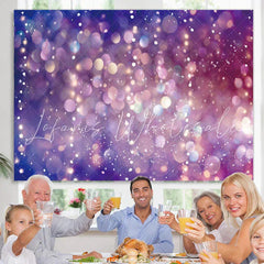 Lofaris Purple Light Dreamy Glitter Girl Birthday Backdrop