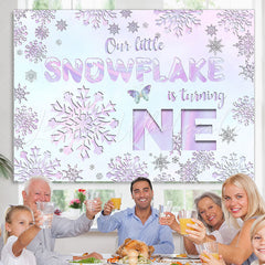 Lofaris Purple Little Snowflake Is Turning One Birthday Backdrop