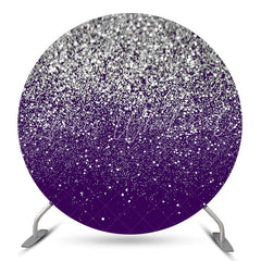 Lofaris Purple Silver Diamond Glitter Round Birthday Backdrop