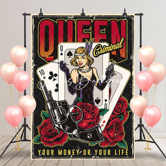 Lofaris Queen Poker Your Money Or Life Casino Backdrop