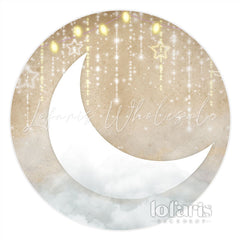 Lofaris Quiet Moon With Glitter Line And Star Circle Backdrop