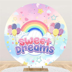 Lofaris Rainbow And Ballon Round Sweet Dream Birthday Backdrop