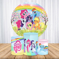 Lofaris Rainbow And My Little Pony Round Birthday Backdorp Kit